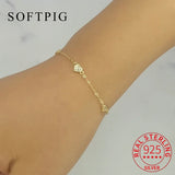 925 Silver 14K Plated Three Hearts Bracelet Wedding Jewelry Gift