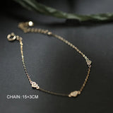 925 Silver 14K Plated Three Hearts Bracelet Wedding Jewelry Gift