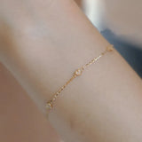 925 Silver 14K Plated Three Hearts Bracelet Wedding Jewelry Gift