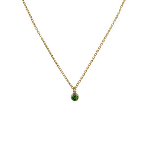 925 Silver Zircon Pendant Choker Necklace 14K Plated