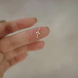 Genuine 925 Sterling Silver Zircon Key Pendant Necklace Mini Clavicle Chain