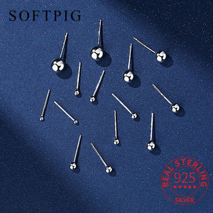 925 Sterling Silver Bead Stud Earrings for Women Classic Jewelry