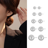 925 Silver Bead Stud Earrings Minimalist Jewelry Geometric Accessories