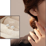 925 Silver Bead Stud Earrings Minimalist Jewelry Geometric Accessories