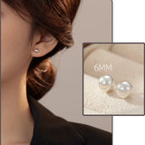 925 Silver Bead Stud Earrings Minimalist Jewelry Geometric Accessories