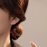 925 Silver Bead Stud Earrings Minimalist Jewelry Geometric Accessories