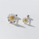 925 Silver 6/8mm Flower Stud Earrings Classic Fine Jewelry