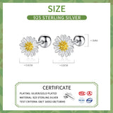 925 Silver 6/8mm Flower Stud Earrings Classic Fine Jewelry