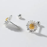 925 Silver 6/8mm Flower Stud Earrings Classic Fine Jewelry