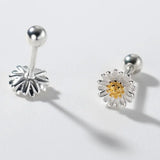 925 Silver 6/8mm Flower Stud Earrings Classic Fine Jewelry