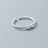 925 Sterling Silver Adjustable Ring Infinite Symbol Punk Fine Jewelry