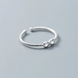 925 Sterling Silver Adjustable Ring Infinite Symbol Punk Fine Jewelry