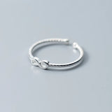 925 Sterling Silver Adjustable Ring Infinite Symbol Punk Fine Jewelry