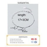 925 Sterling Silver Asymmetric Chain Star Bracelet for Women Party