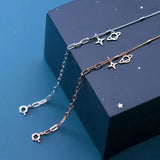 925 Sterling Silver Asymmetric Chain Star Bracelet for Women Party