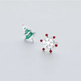 925 Sterling Silver Asymmetry Stud Earrings For Woman Party