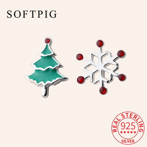 925 Sterling Silver Asymmetry Stud Earrings For Woman Party
