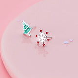 925 Sterling Silver Asymmetry Stud Earrings For Woman Party