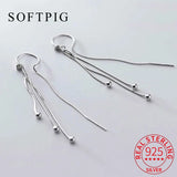 925 Sterling Silver Tassel Drop Earrings Minimalist Jewelry