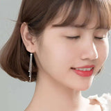 925 Sterling Silver Tassel Drop Earrings Minimalist Jewelry