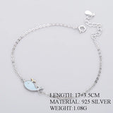 925 Silver Enamel Whale Bracelet Classic Fine Jewelry Summer