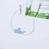 925 Silver Enamel Whale Bracelet Classic Fine Jewelry Summer