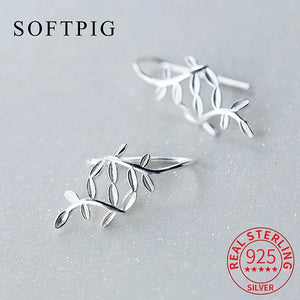 925 Sterling Silver Leaves Drop Earrings For Women - Fine Jewelry