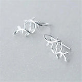 925 Sterling Silver Leaves Drop Earrings For Women - Fine Jewelry