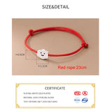 925 Silver Cloud Red Rope Bracelet Classic Party Jewelry