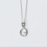 925 Silver Crystal Round Pendant Necklace