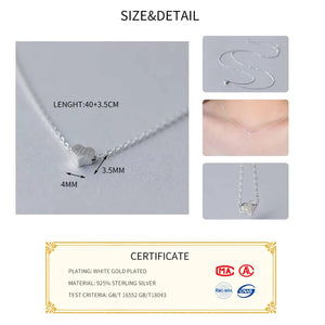 925 Silver Frost Heart Choker Necklace Wedding Party Jewelry