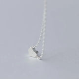 925 Silver Frost Heart Choker Necklace Wedding Party Jewelry