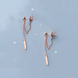 925 Silver Tassel Drop Earrings Classic Fine Jewelry