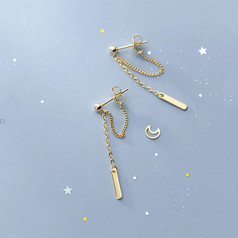 925 Silver Tassel Drop Earrings Classic Fine Jewelry