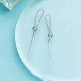 925 Silver Tassel Stick Bar Dangle Earrings