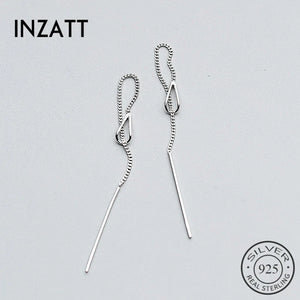 925 Silver Tassel Stick Bar Dangle Earrings