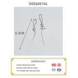 925 Silver Tassel Stick Bar Dangle Earrings