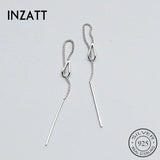 925 Silver Tassel Stick Bar Dangle Earrings