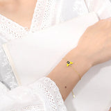 925 Silver Enamel Bee Chain Bracelet Women Fine Jewelry Minimalist Animal Bijoux
