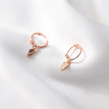 925 Silver Feather Hoop Earrings 14K for Women Party Jewelry Punk Accessory