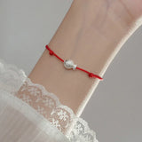 925 Silver Fish Red Rope Bracelet Women's Animal Jewelry
