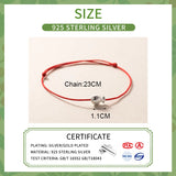 925 Silver Fish Red Rope Bracelet Women's Animal Jewelry