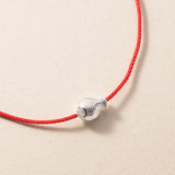 925 Silver Fish Red Rope Bracelet Women's Animal Jewelry