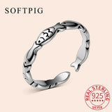 925 Silver Fish Stack Animal Ring For Women Fine Jewelry