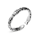 925 Silver Fish Stack Animal Ring For Women Fine Jewelry