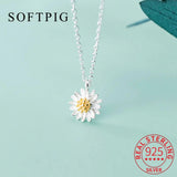 925 Sterling Silver Flower Pendant Choker Necklace for Women