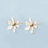 925 Sterling Silver Flower Stud Earrings For Woman Party Plant Jewelry