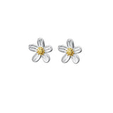 925 Silver Flower Stud Earrings Women Fine Jewelry