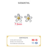 925 Silver Flower Stud Earrings Women Fine Jewelry