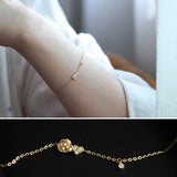 925 Silver Flower Zircon Heart Bracelet 14K Chain